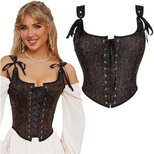 Renaissance Corset Tops for Women Coffee
